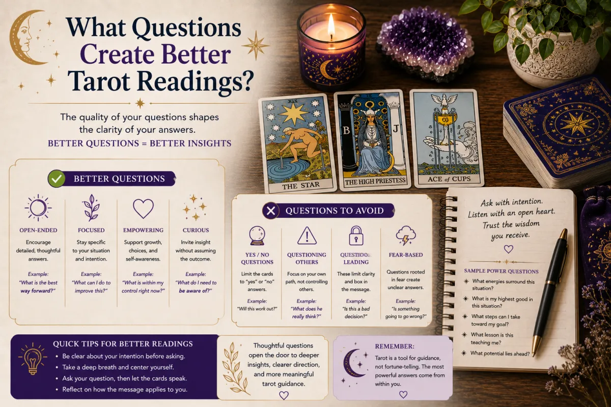 Asking thoughtful tarot questions through reflective journaling open ended inquiry and intuitive tarot guidance for deeper personal insight and clarity