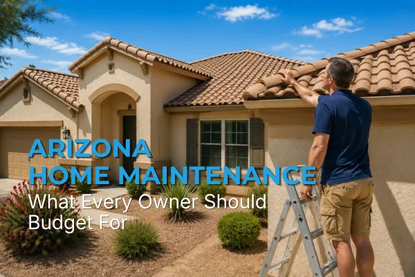 Arizona homeowner performing home maintenance in desert climate