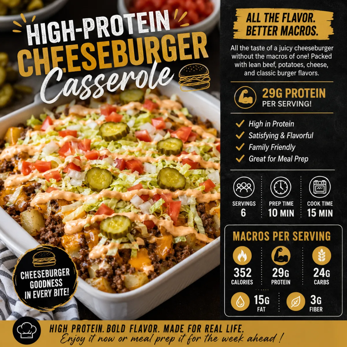 High-Protein Cheeseburger Casserole That Fits Your Macros