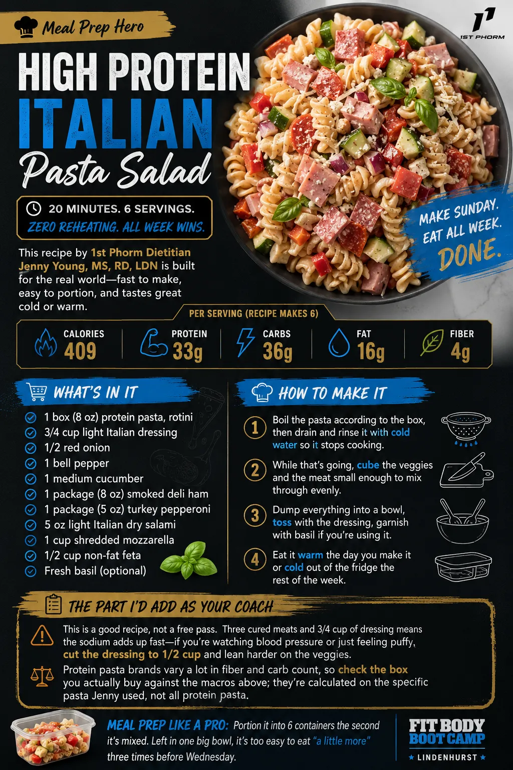 his Pasta Salad Has More Protein Than Most People's Breakfast