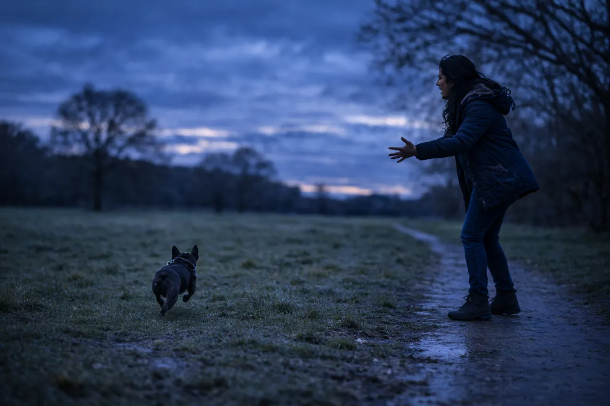 dog ignoring owner