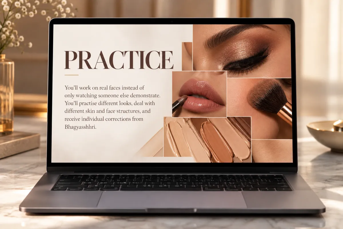 Makeup artist executing high-precision application techniques