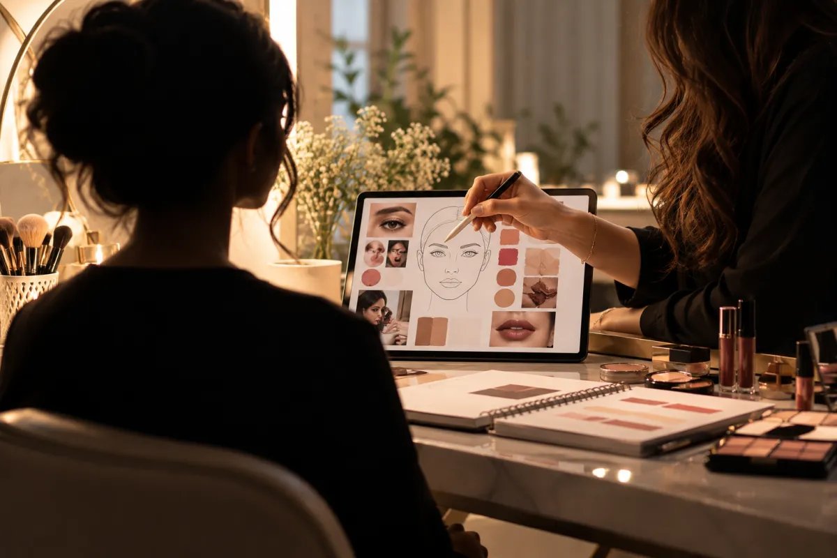 Diagnostic evaluation of bridal makeup business metrics and portfolio