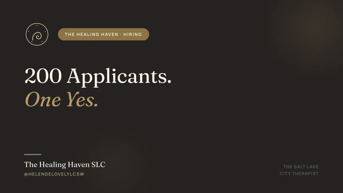200 Applicants. One new Patient Care Coordinator | The Salt Lake City Therapist