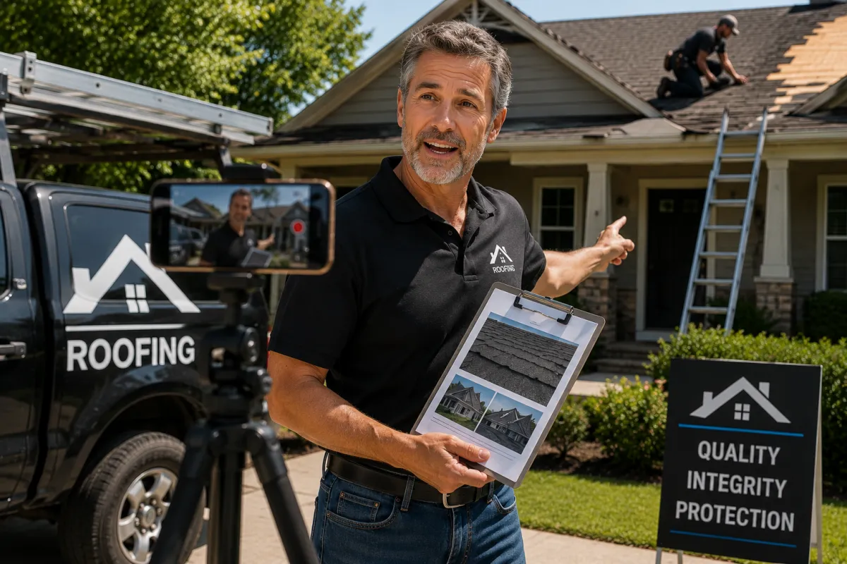 Man holding marketing message