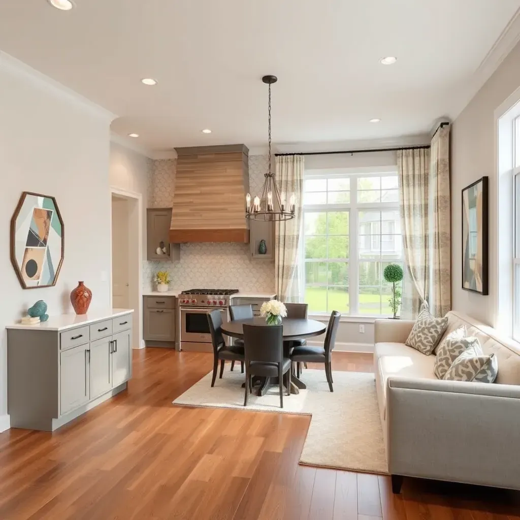 Modern Bowie home renovation with new paint, sanded floors, installed cabinets, construction tools, and natural lighting.