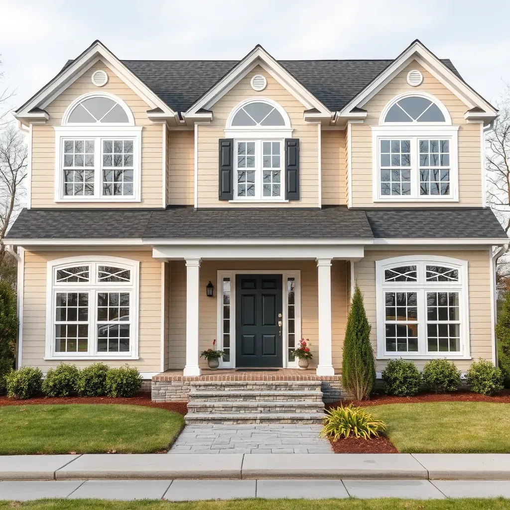 Popular home in New Market, MD undergoing exterior renovation with fresh paint, siding, tools, and lush green surroundings.