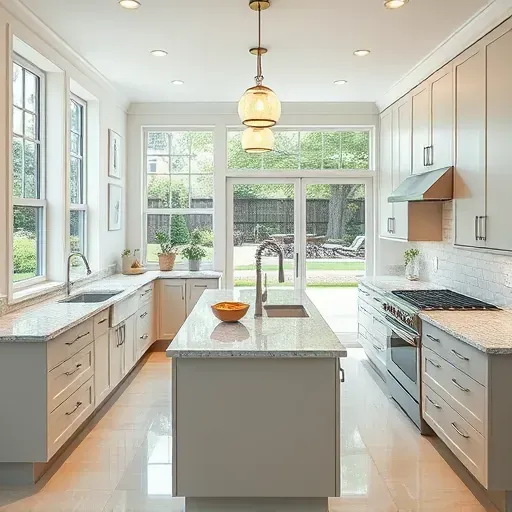 Renovated Pasadena MD kitchen with modern cabinetry, granite countertops, and stainless steel appliances, showcasing elegance and functionality.