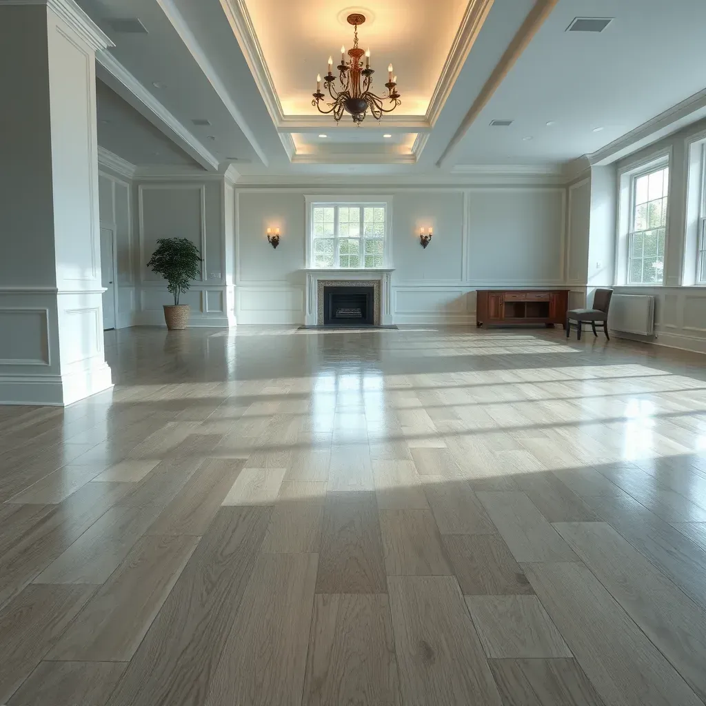 A smiling woman reviews flooring samples in her home, ready to start flooring projects in Pasadena, MD.