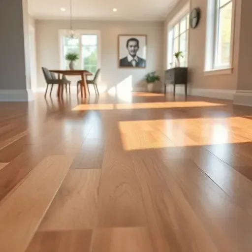 Polished hardwood floor with natural grain patterns in a modern Pasadena interior featuring natural light and minimalist decor