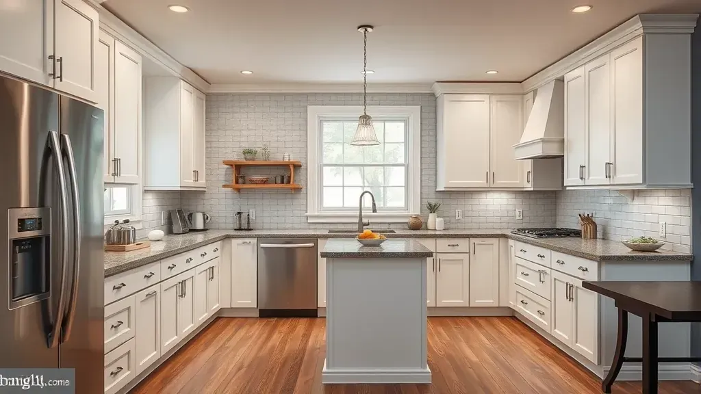 Kitchen restoration project showcasing modern designs and finishes in Pasadena, MD.