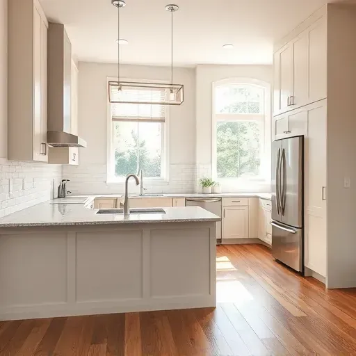 Recently remodeled kitchen in Dayton MD with modern cabinetry, granite island, stainless appliances, and natural light.