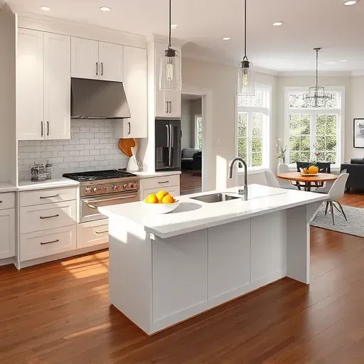 Beautifully renovated Pasadena kitchen with modern cabinetry, quartz island, stainless appliances, and natural light.