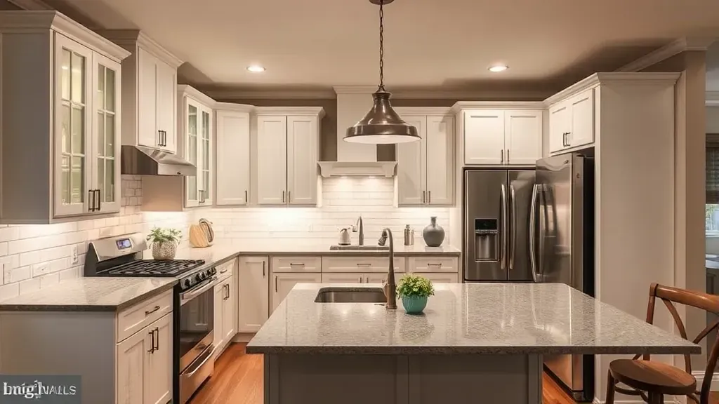 Kitchen lighting upgrade projects in Pasadena MD showcasing elegant fixtures and modern designs