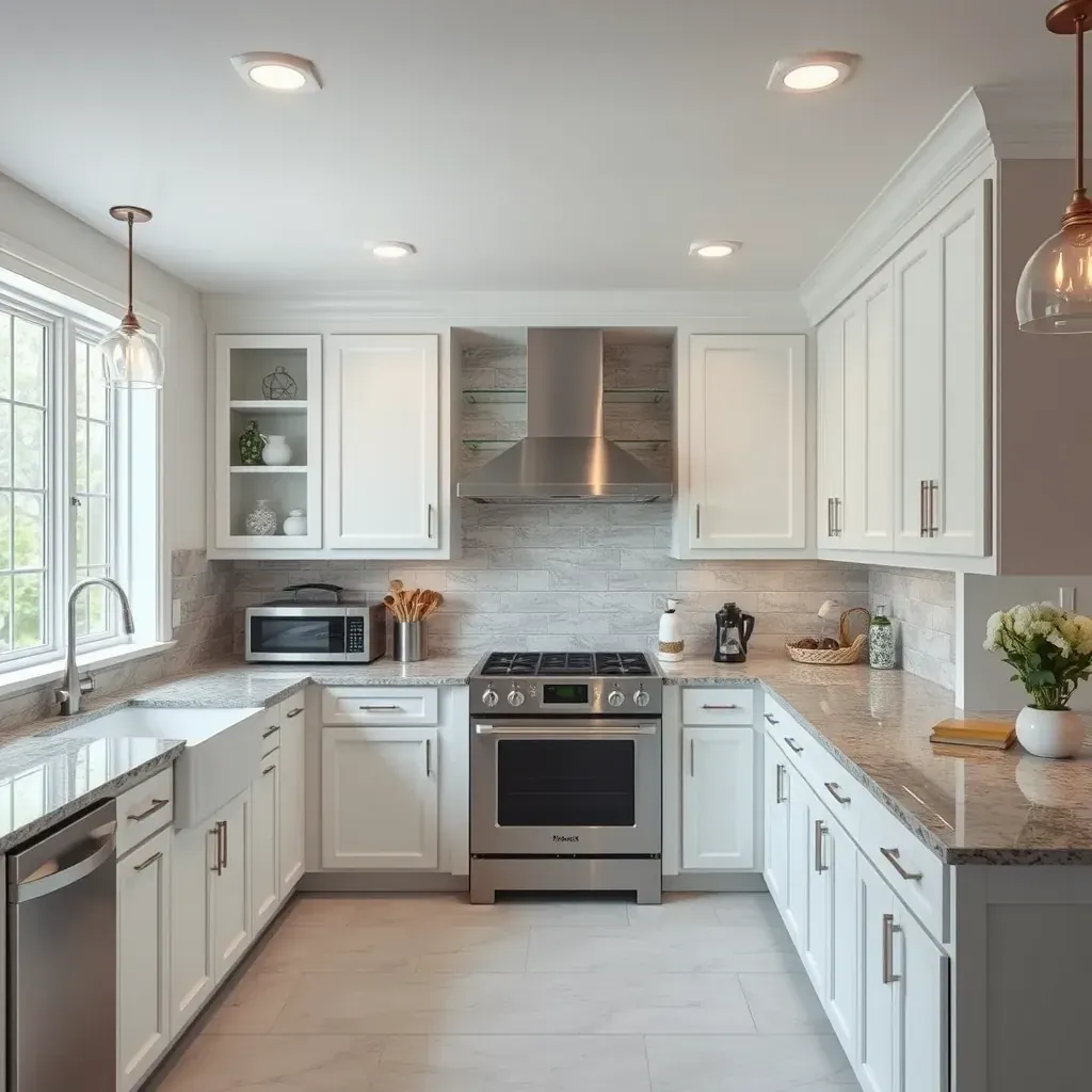 Modern kitchen in Fallston, MD with sleek cabinets, stainless steel appliances, and warm lighting.