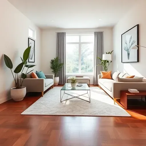 Beautifully remodeled living room in West Friendship MD with modern furnishings, elegant decor, and natural lighting.