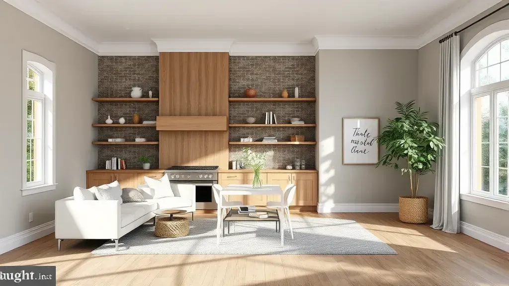 Remodeling in Silver Spring, MD showcasing modern kitchen and living area design.