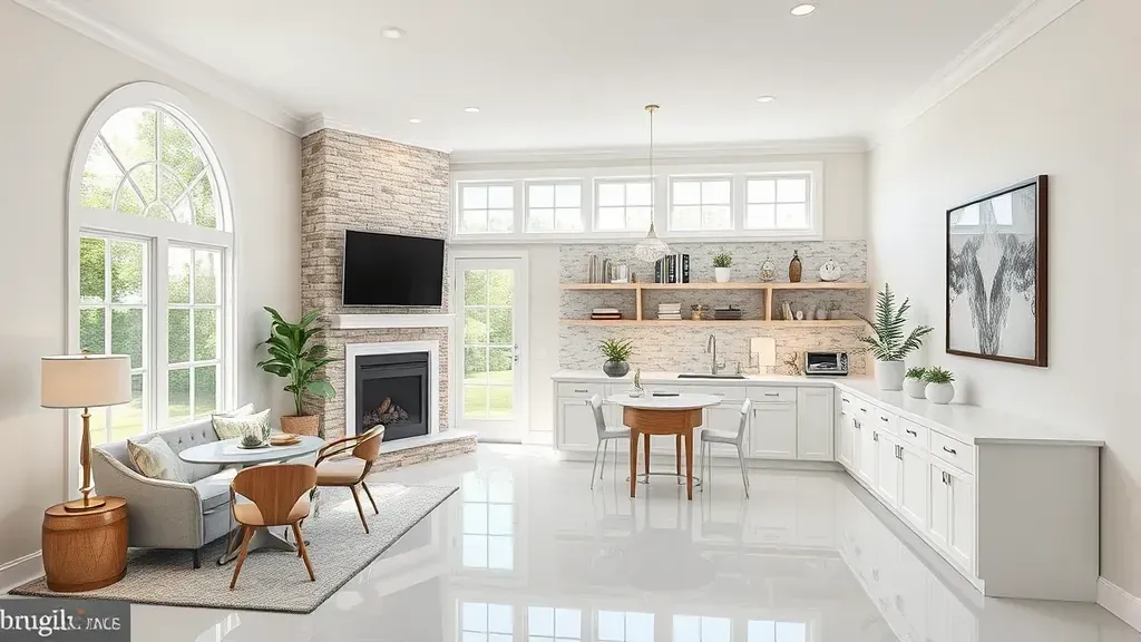 Remodeling in White Marsh, MD showcasing modern kitchen design with sleek appliances and bright decor.