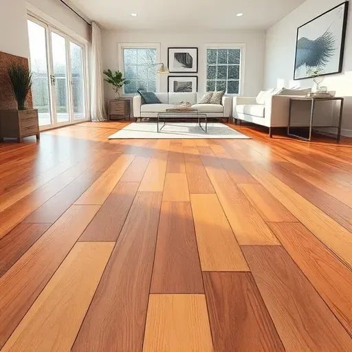 Freshly installed polished hardwood flooring in a modern Pasadena living room with natural light and sleek decor