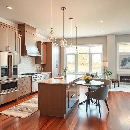 Modern Bethesda kitchen remodel featuring sleek cabinetry, high-end appliances, stylish lighting, and inviting breakfast nook.