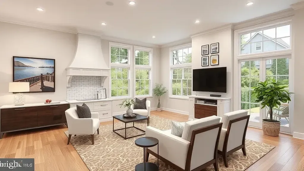 Remodeling in Gaithersburg, MD showcasing a modern kitchen renovation with stylish finishes.