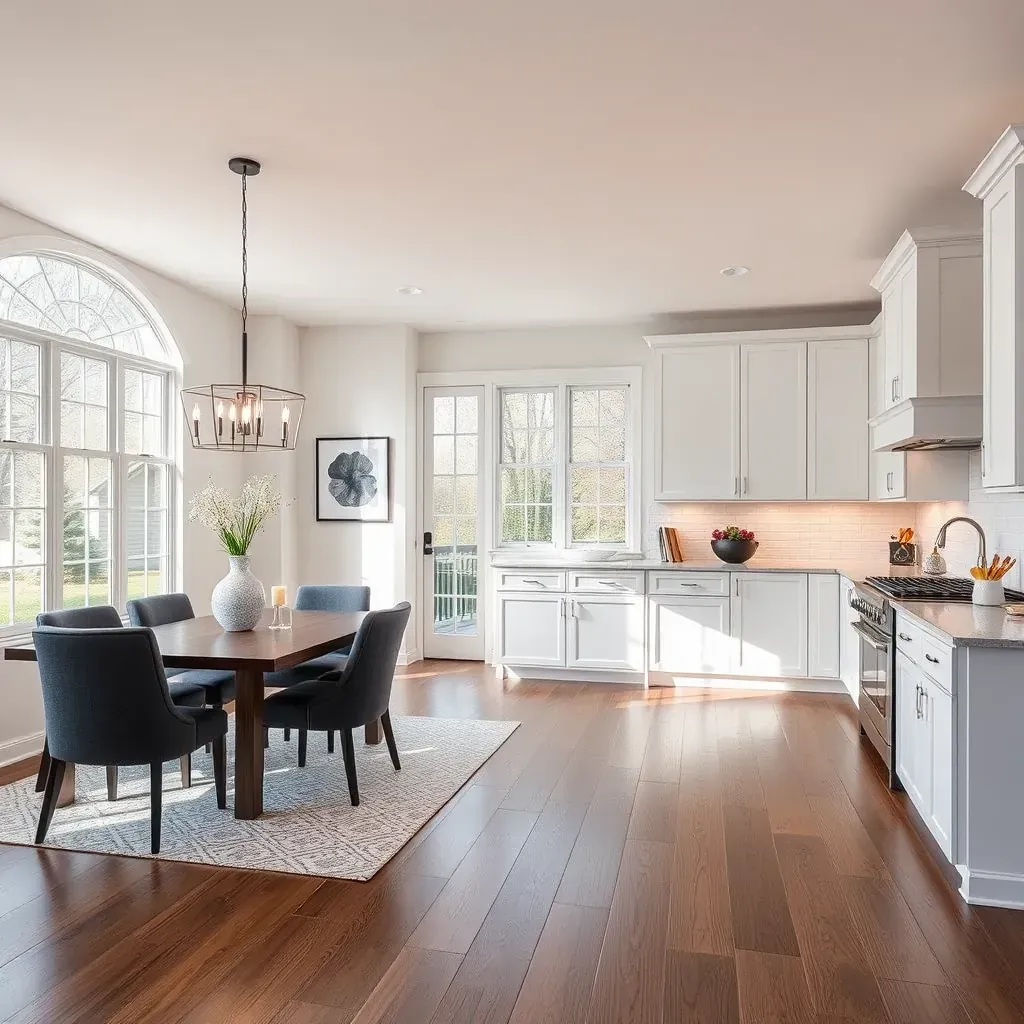 Modern renovated White Marsh MD home interior with hardwood floors, updated kitchen, and stylish bathroom features.