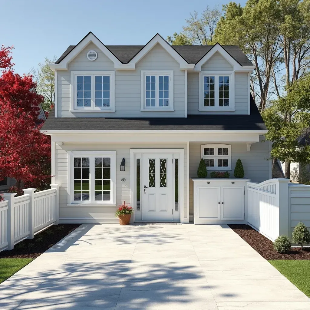 Modern kitchen remodeling in Gaithersburg, MD featuring white cabinets, quartz countertops, island, stainless appliances, and hardwood floors.