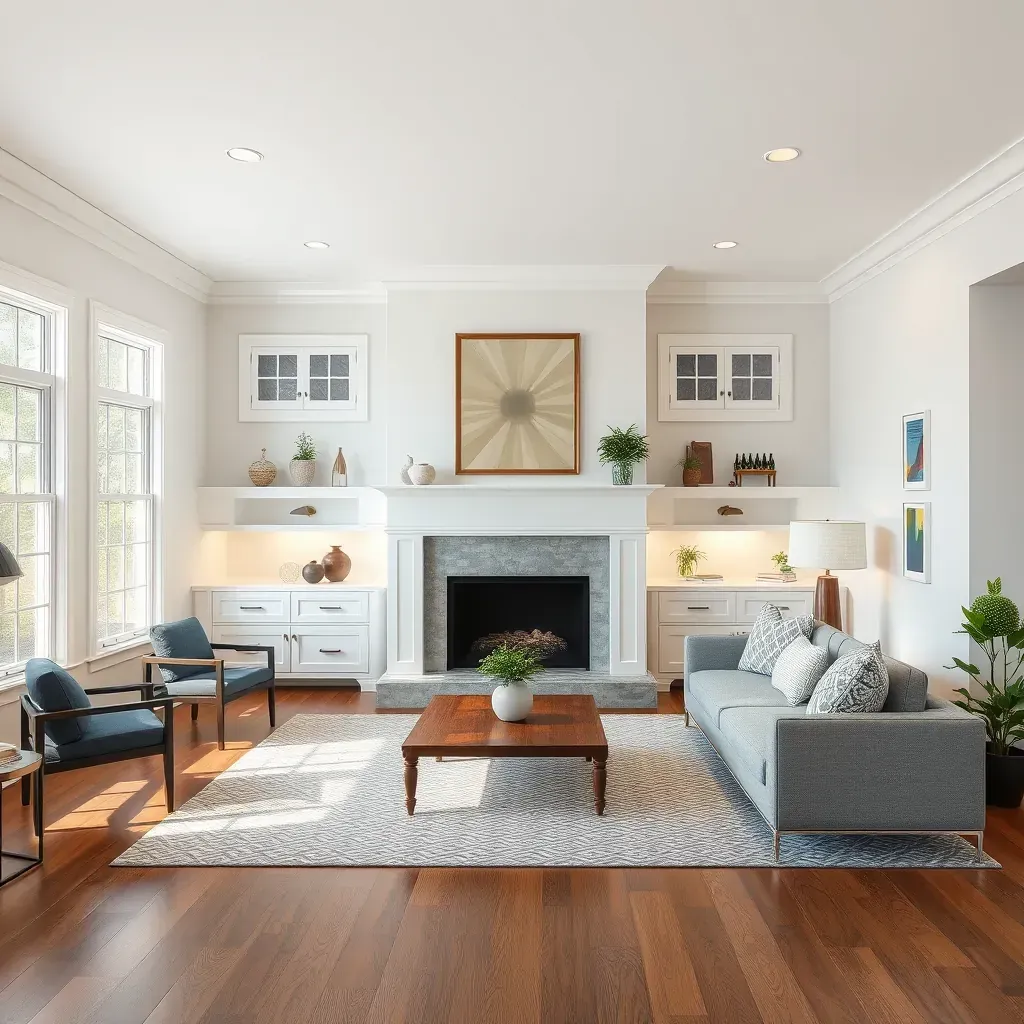 Modern Annapolis home with fresh siding, remodeled porch, lush landscaping, and Maryland-themed accents during daytime.
