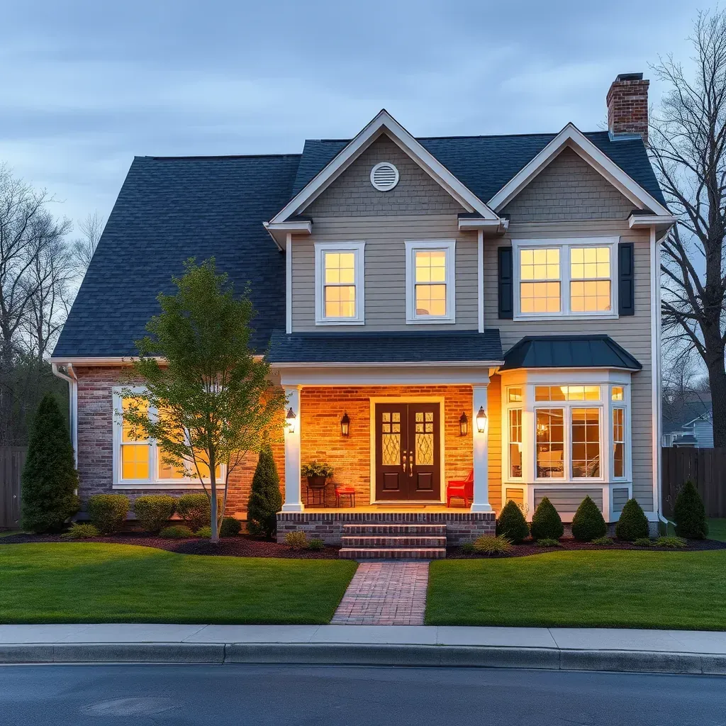 Beautiful renovated Gaithersburg, MD kitchen featuring granite countertops, shaker cabinets, a wooden island, and lush greenery views.