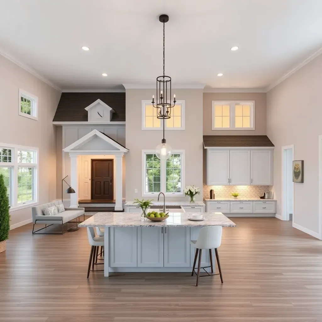 Home Remodeling and Renovation in Mount Airy, MD, showcasing a modern kitchen with new cabinets and countertops.