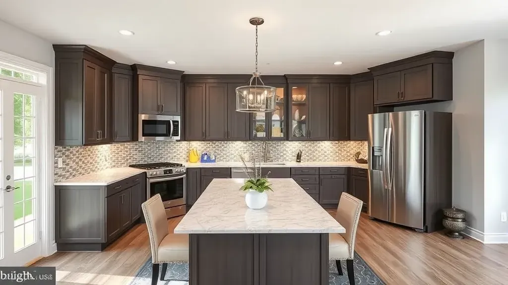 Completed home remodeling project in Pasadena, MD with modern design and stylish finishes. No people or text present.