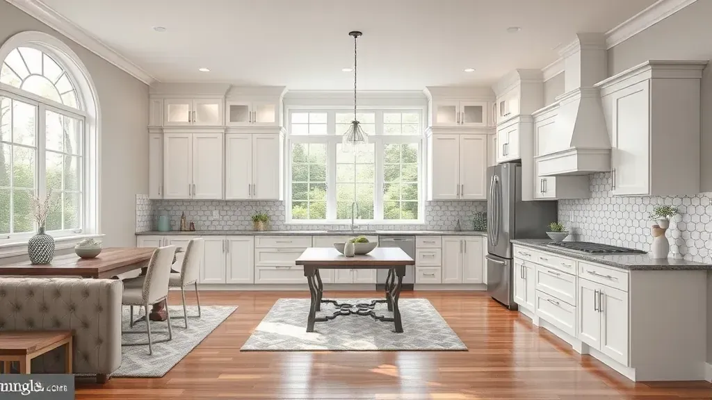 Remodeling in Bowie, MD showcasing a modern kitchen with sleek appliances and stylish cabinets.