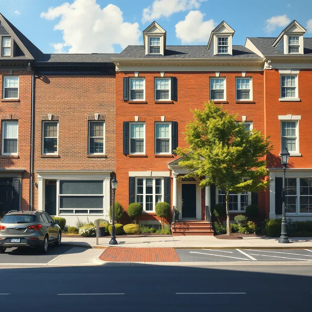 A detailed painting of Pasadena, MD showcasing scenic waterfront views, lush greenery, and charming suburban neighborhoods.