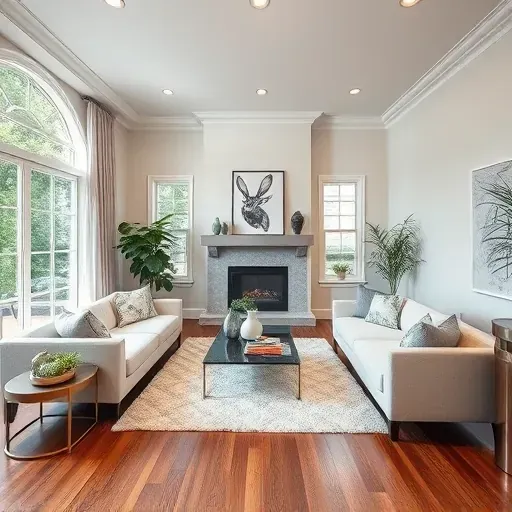 Cozy remodeled living room in Bethesda MD with modern furniture, natural light, and elegant details showcasing craftsmanship.
