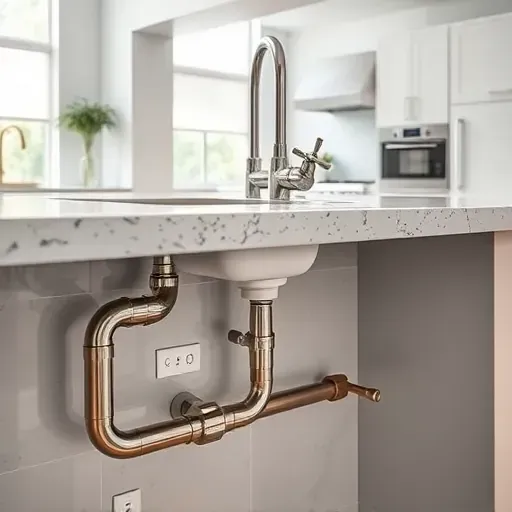 Modern Pasadena kitchen with polished stainless steel plumbing, sleek granite countertop, contemporary sink, and stylish cabinetry