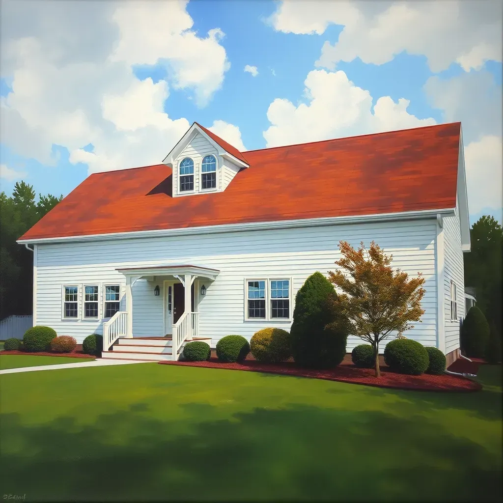 Detailed painting of Pasadena, MD with vibrant neighborhood scenes, lush greenery, and local landmarks.
