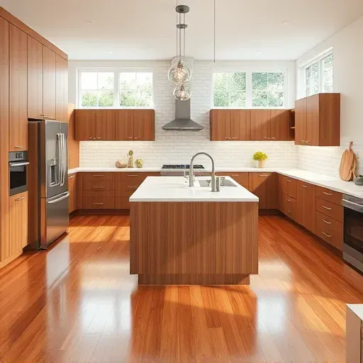 Newly remodeled kitchen in Hanover MD with sleek quartz countertops, stainless appliances, and warm wood cabinetry.