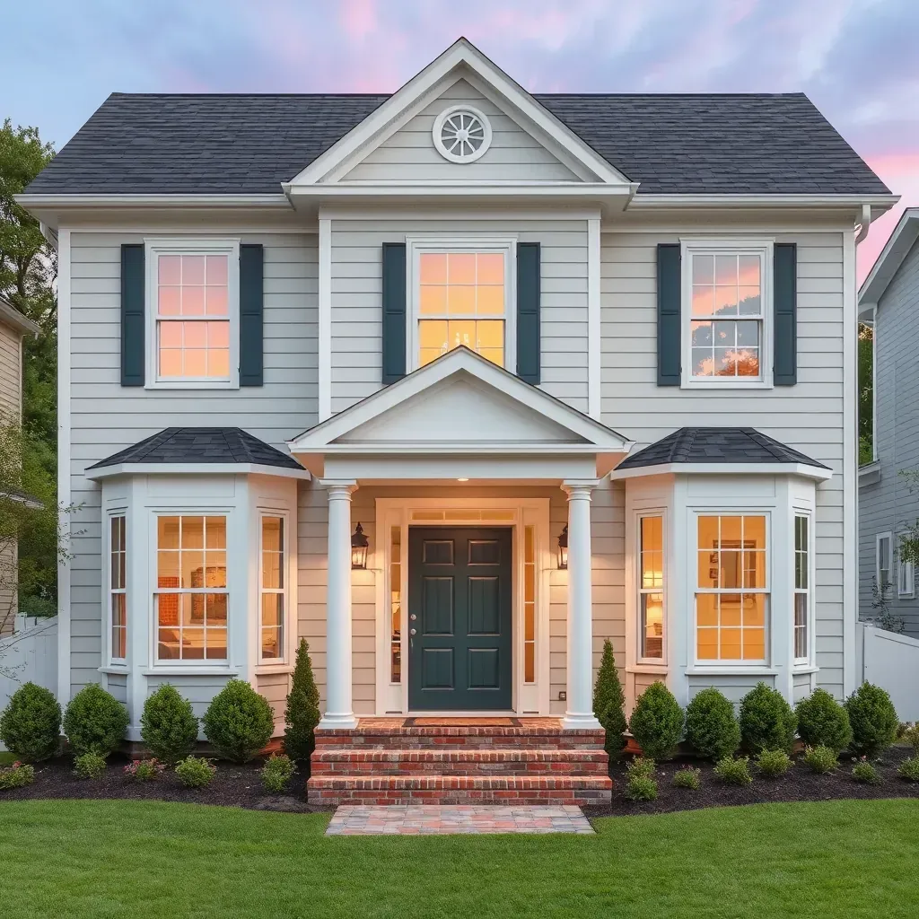 A modern home addition in Pasadena, MD, showcasing seamless design blending with the existing house and lush landscaping.