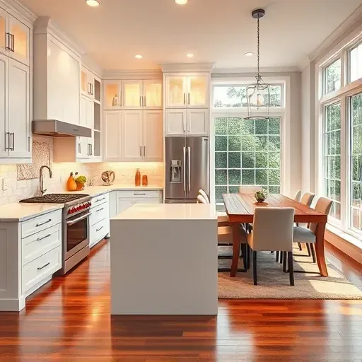Modern kitchen renovation in Fulton MD with quartz countertops, custom cabinetry, and high-end appliances.