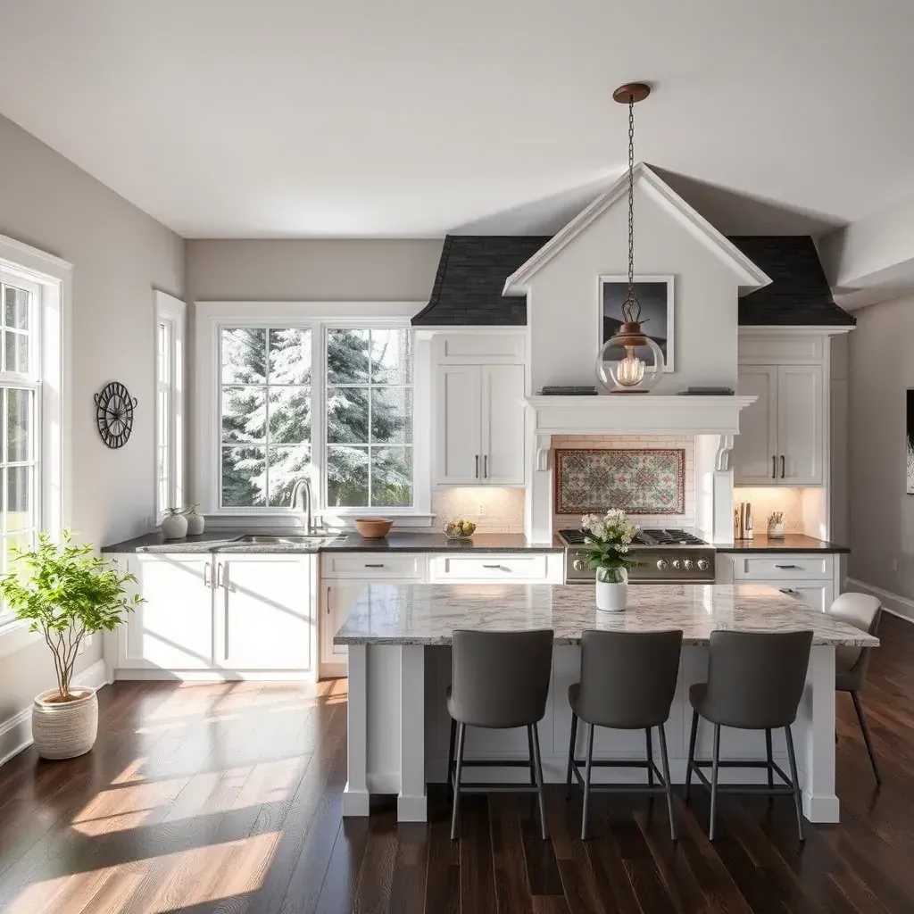 Detailed image of Annapolis home renovation with Victorian charm, fresh siding, scaffolding, waterfront views, and modern updates.