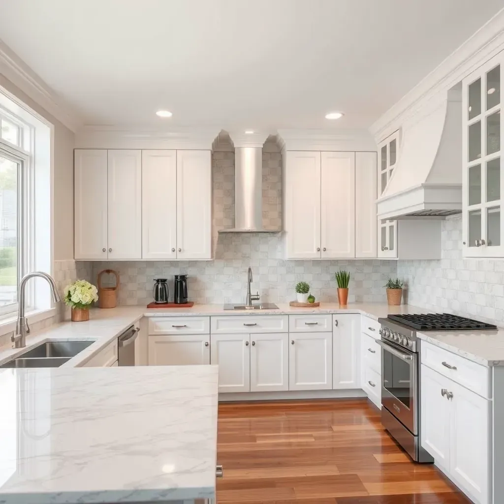 Detailed kitchen remodeling in Port Republic, MD with modern cabinets, granite countertops, and stylish lighting.
