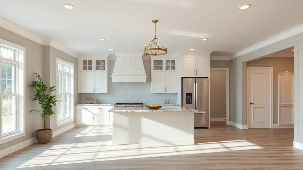 Remodeling in Mount Airy, MD showcasing updated kitchen and living area with modern design elements.