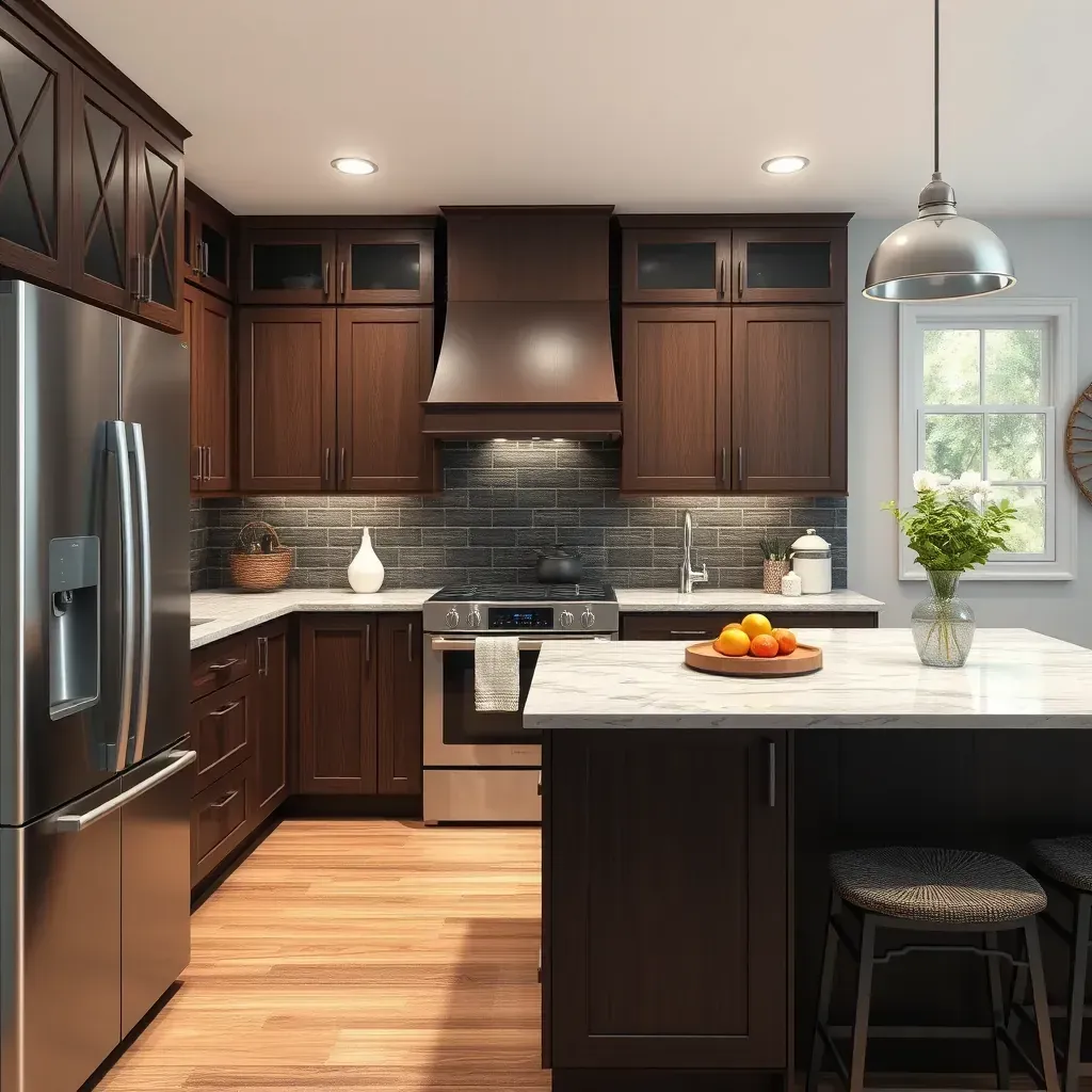 Modern kitchen remodeling in Welcome, MD with sleek cabinets, stylish countertops, and bright lighting.