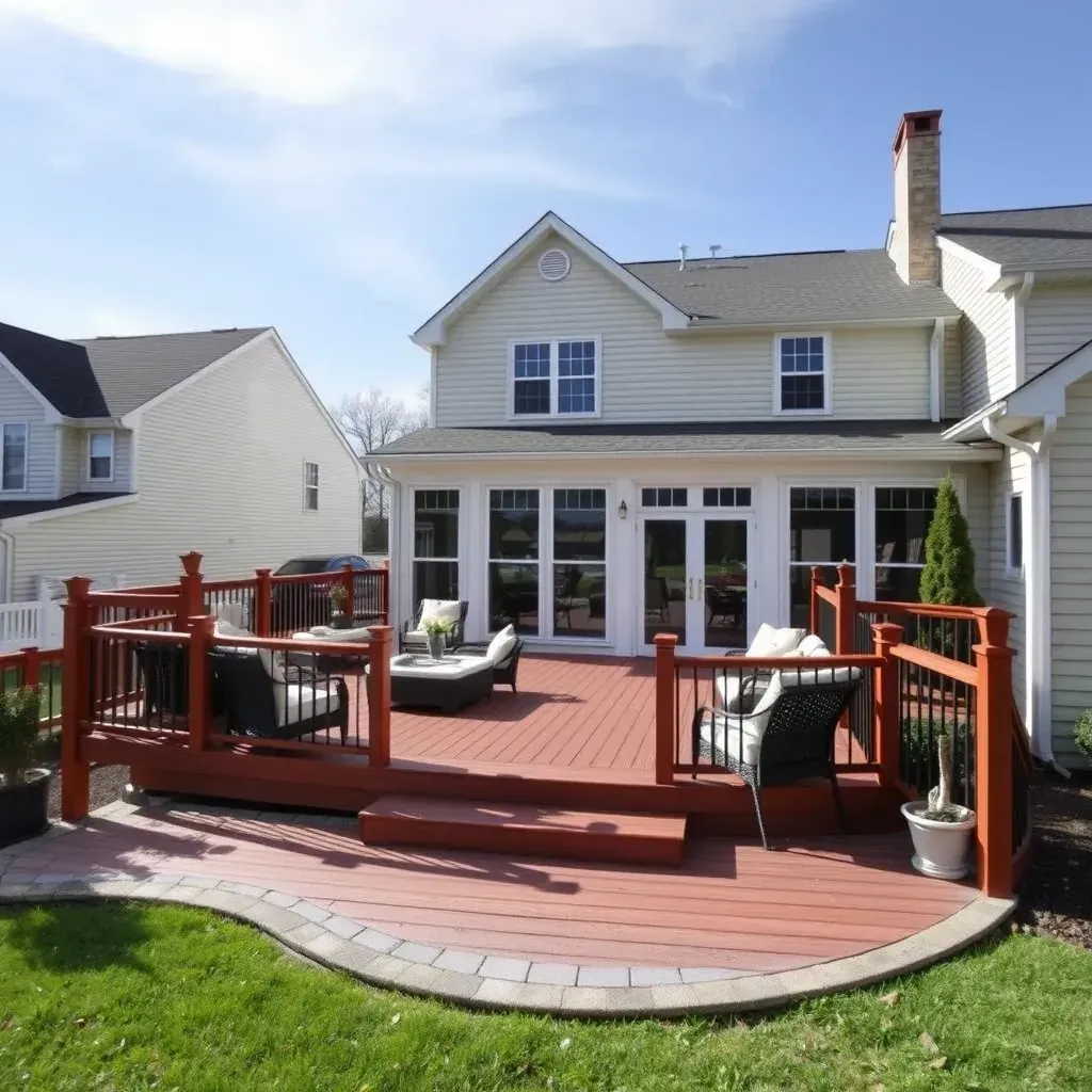 Decorative blueprints and tools showcasing Deck Builder projects in Pasadena, MD for a stylish outdoor space.