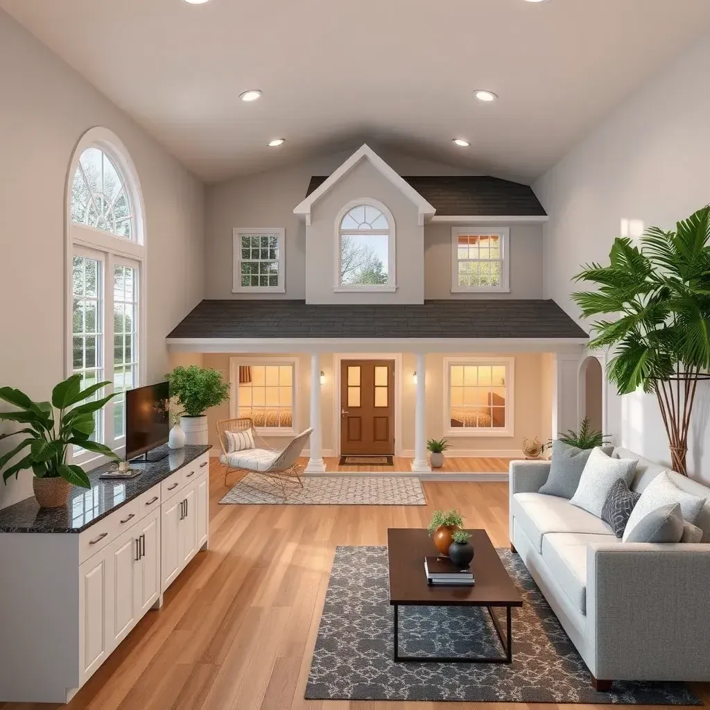 Remodeled Myersville, MD kitchen with modern cabinetry, quartz countertops, stainless steel appliances, hardwood flooring, and natural light.