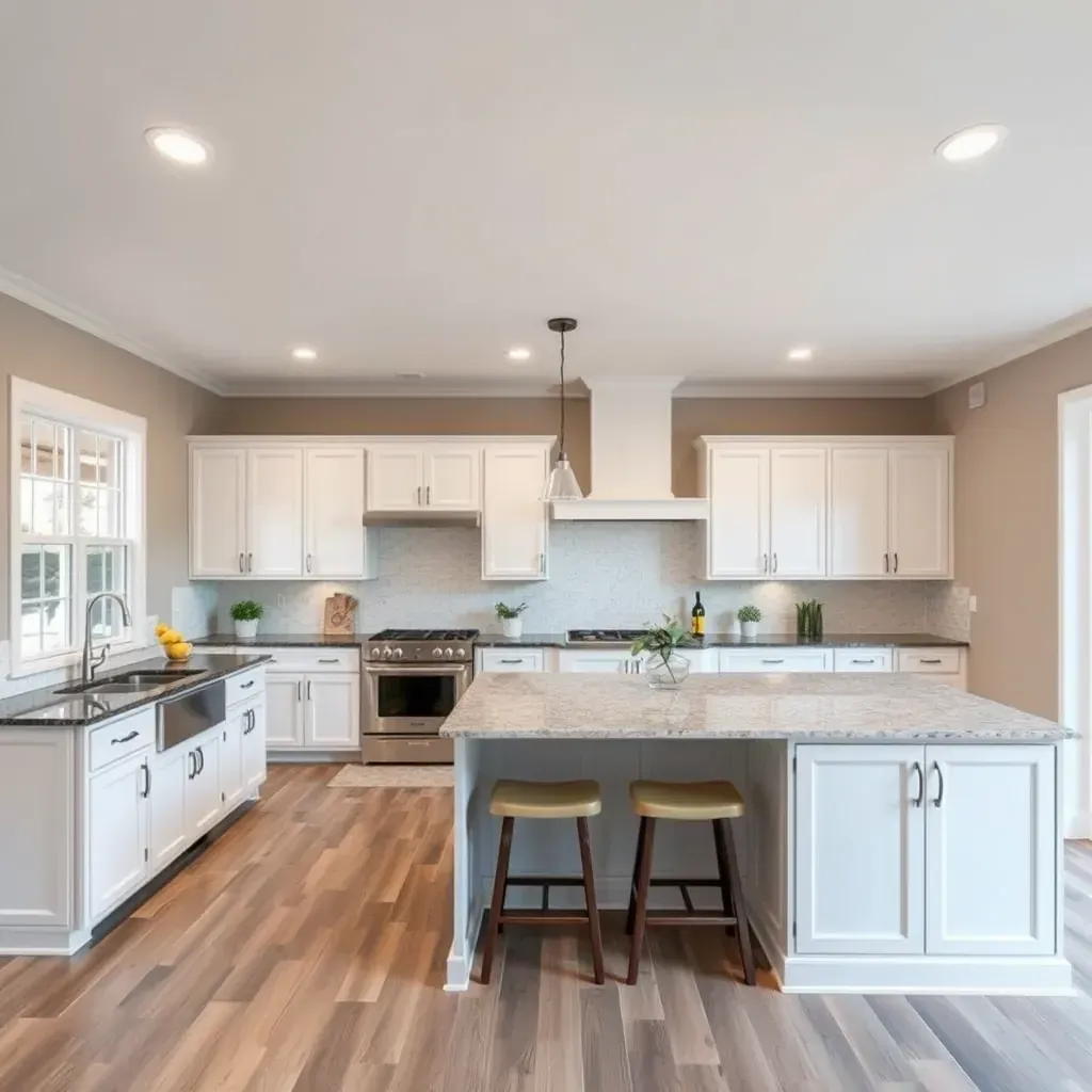 Renovated Middletown, MD home with modern siding, new landscaping, construction tools, and visible interior remodeling details.
