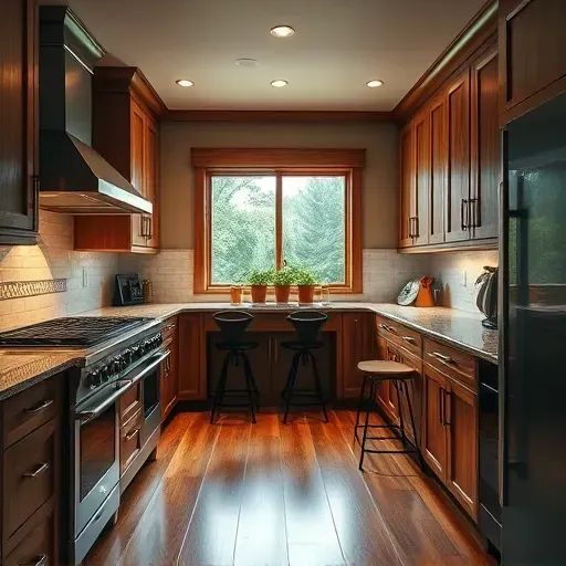 Beautifully remodeled kitchen in Port Republic, MD, featuring modern design and rustic charm with high-end appliances.