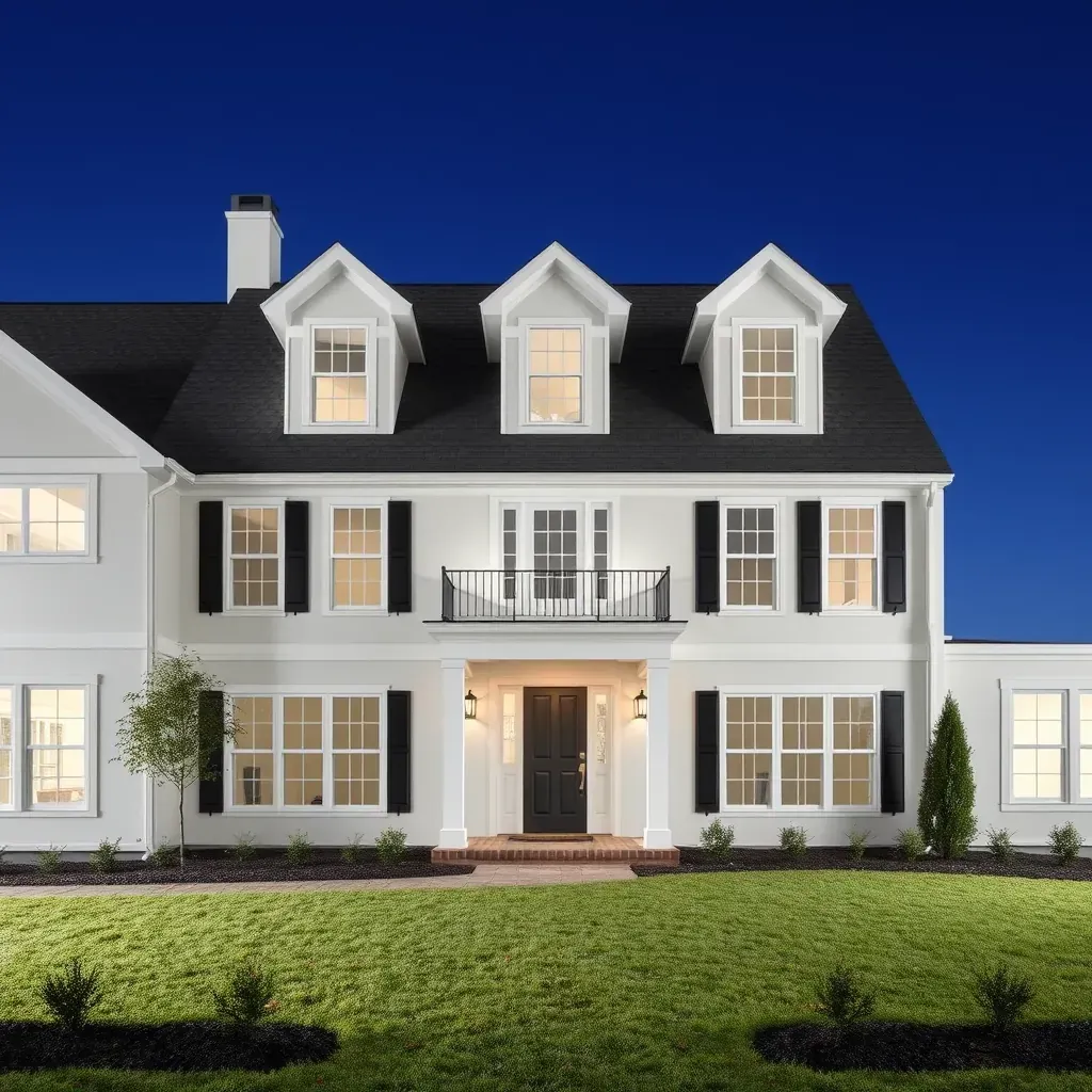 Modern renovated home in Millersville, MD with neutral paint, large windows, updated porch, landscaped garden, and construction tools.