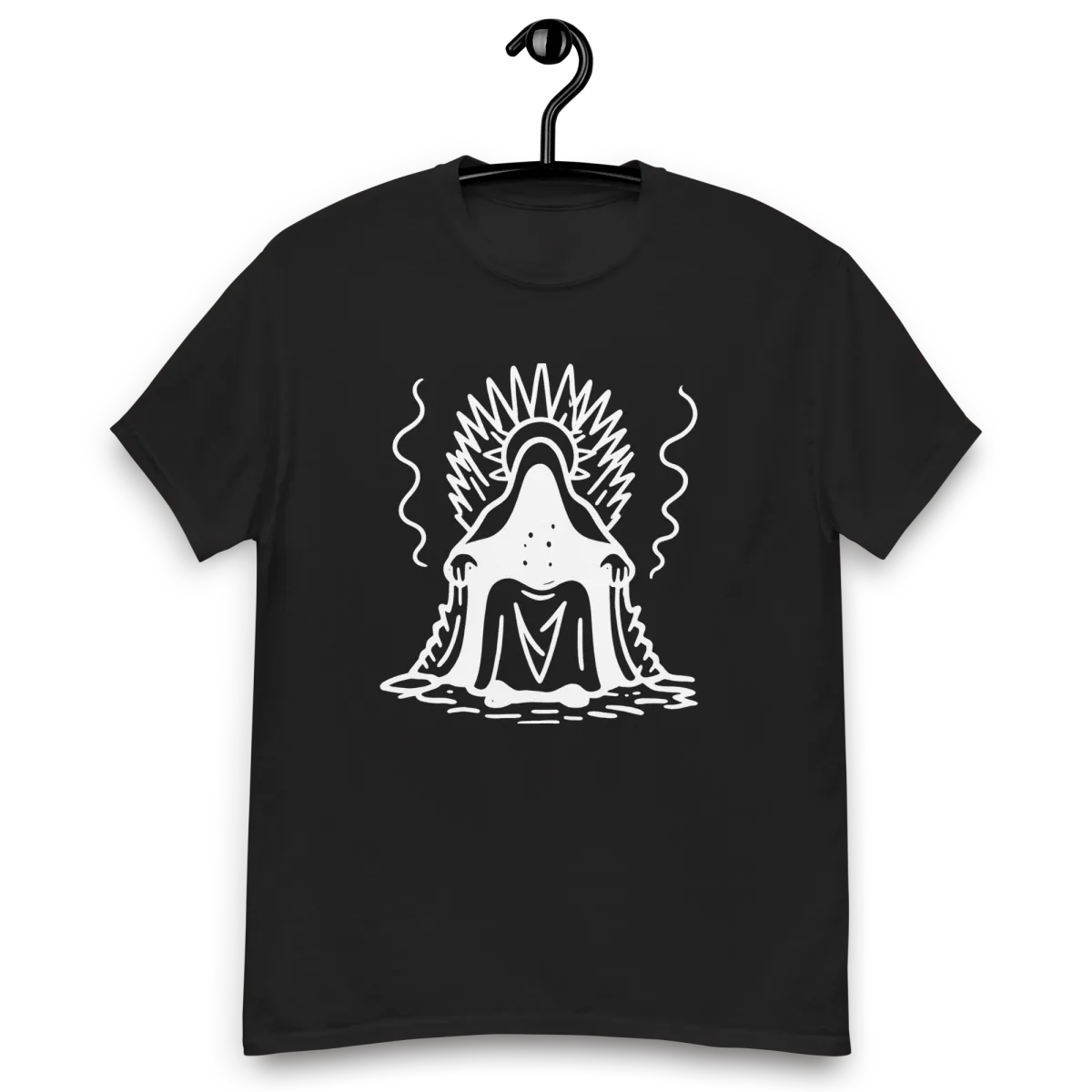 Black t-shirt design with mythic empire typography