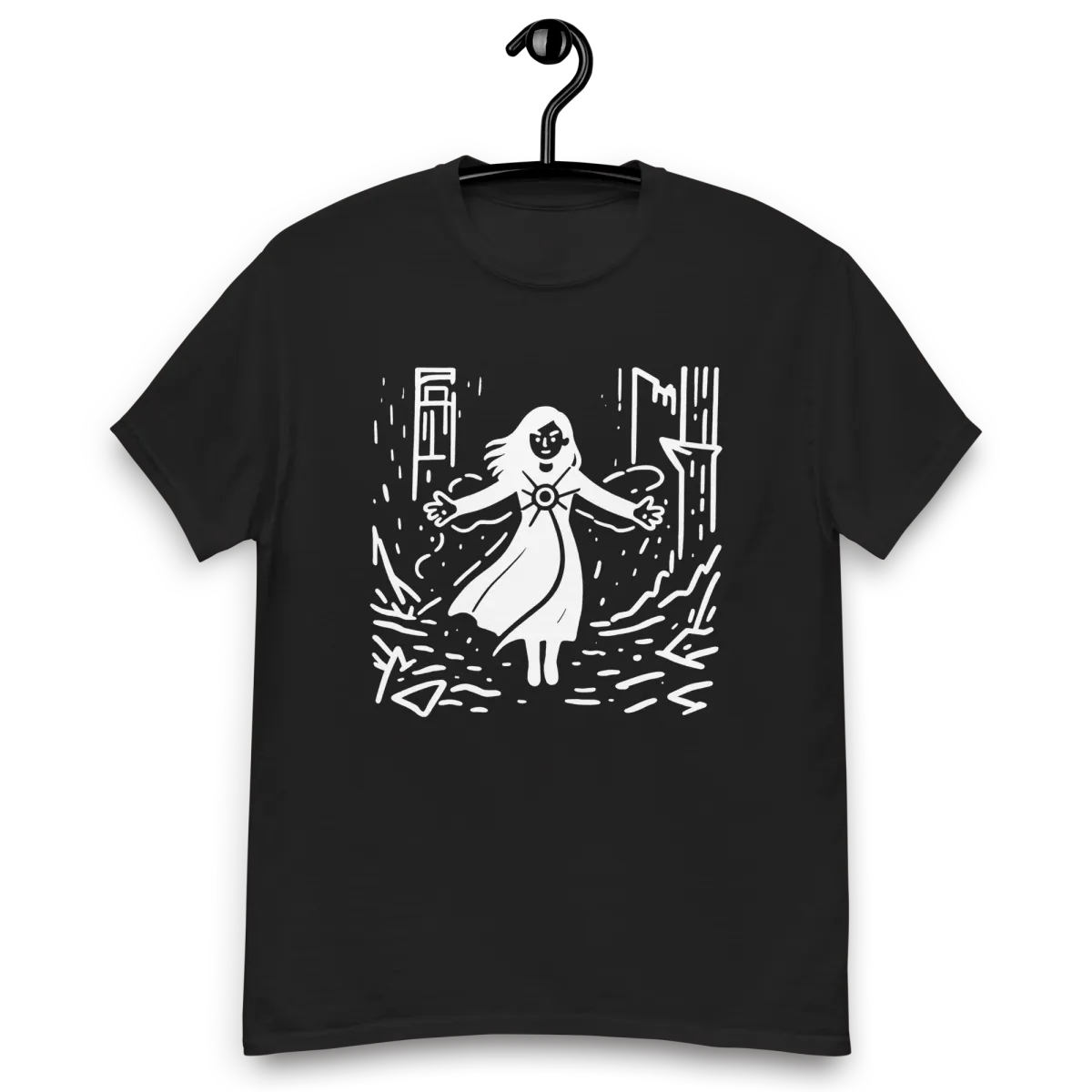 Light blue t-shirt with luminous oracle motif